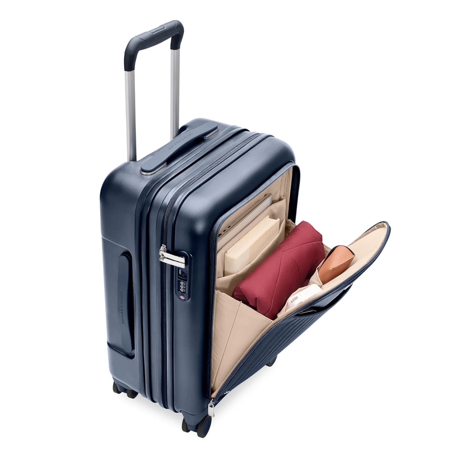Sympatico Essential 56cm Front Pocket Carry-On Expandable Spinner - Navy