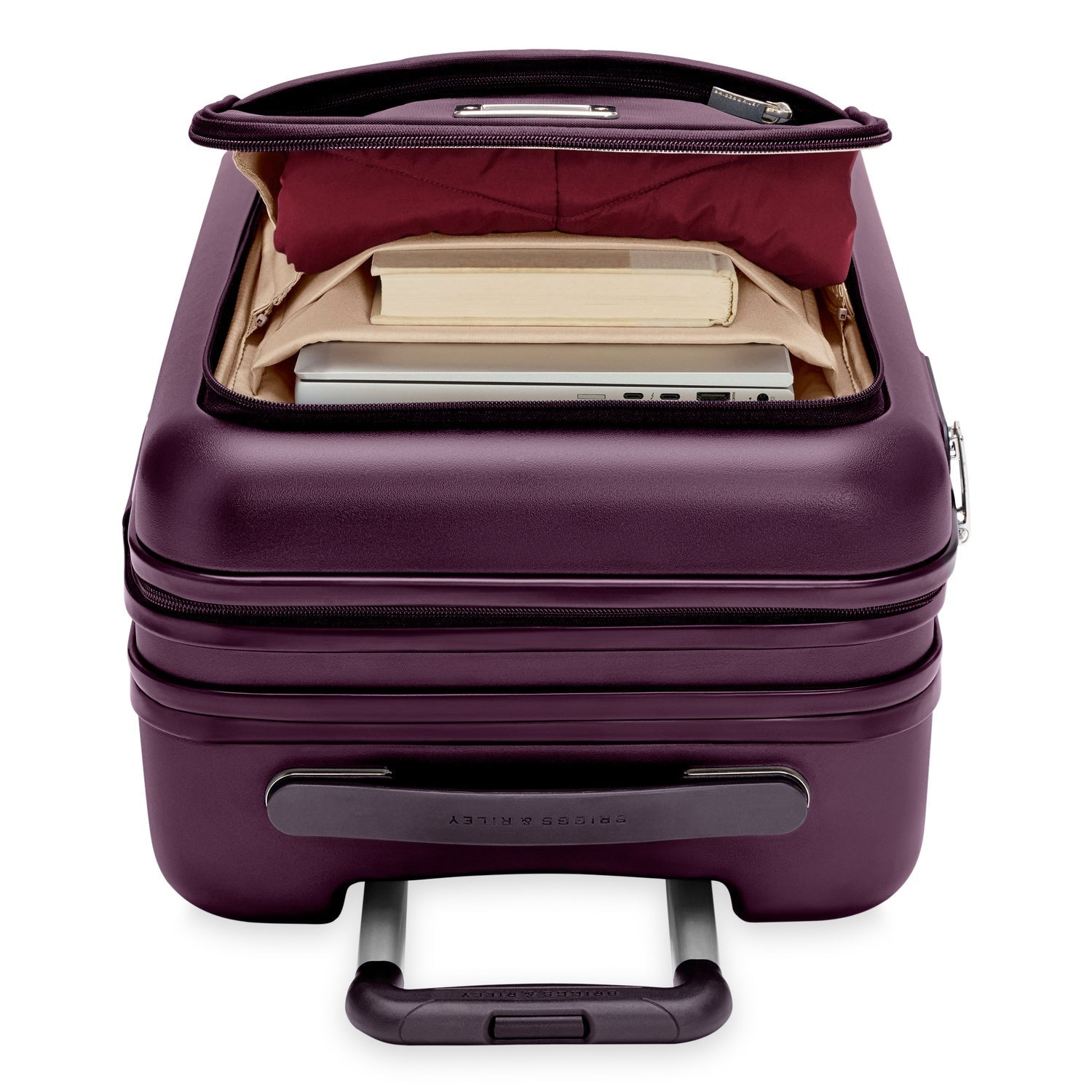 Sympatico Essential 56cm Front Pocket Carry-On Expandable Spinner - Plum