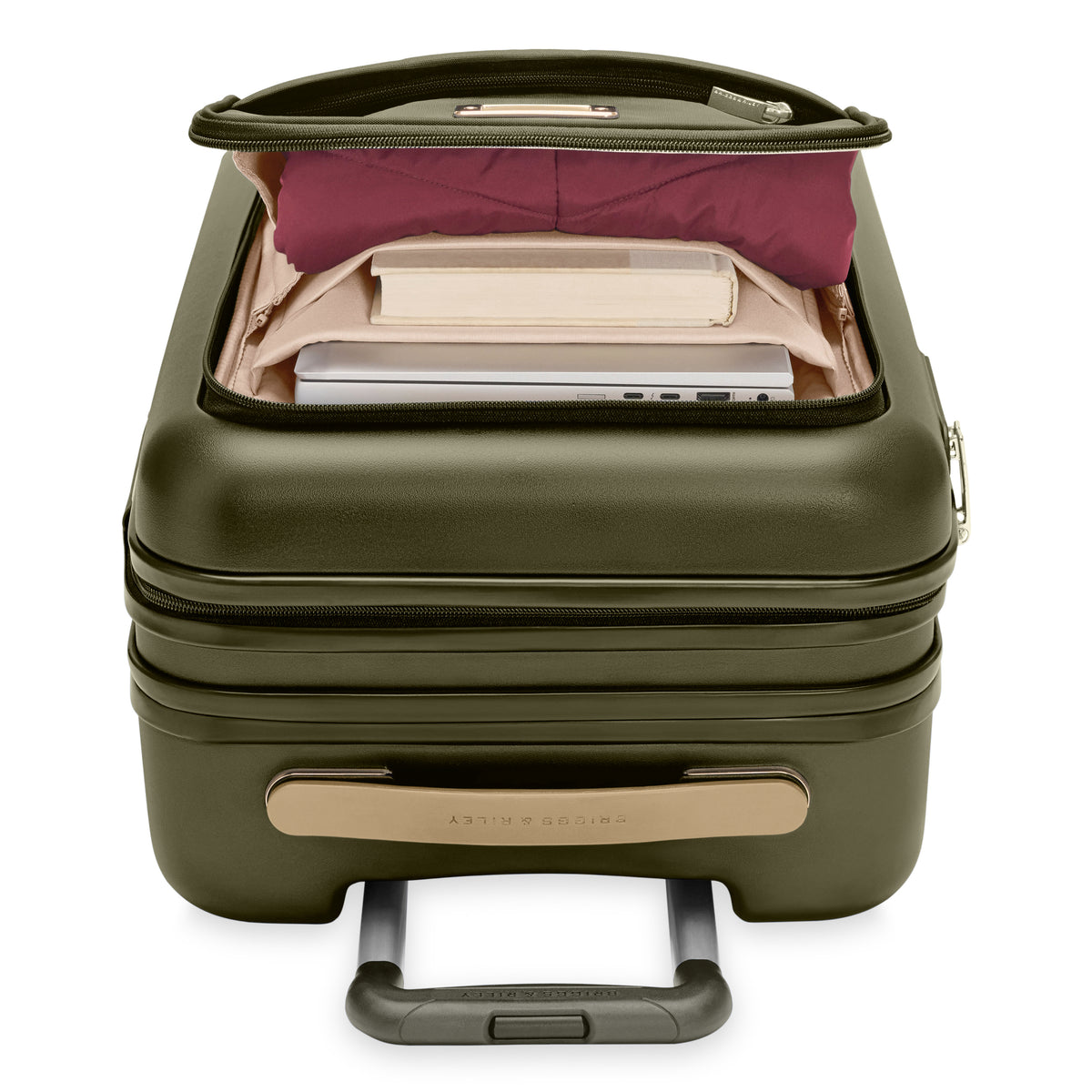Sympatico Essential 56cm Front Pocket Carry-On Expandable Spinner - Olive