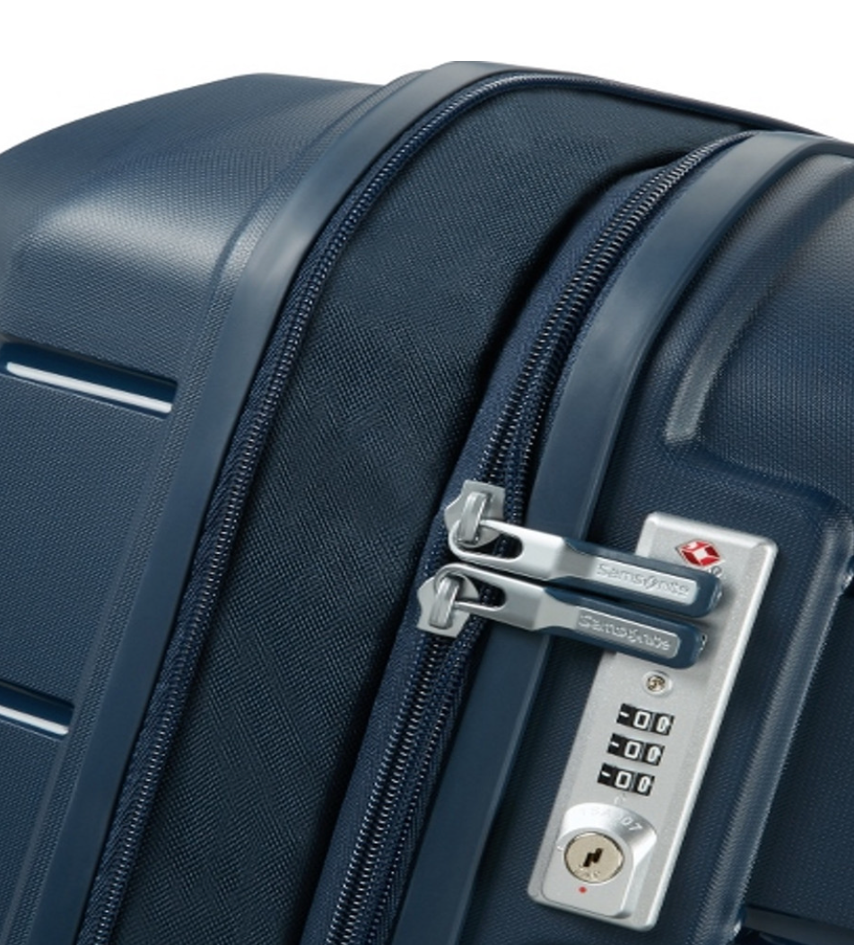 FLUX Expandable Cabin Suitcase 55cm (4 Wheel) - Navy Blue