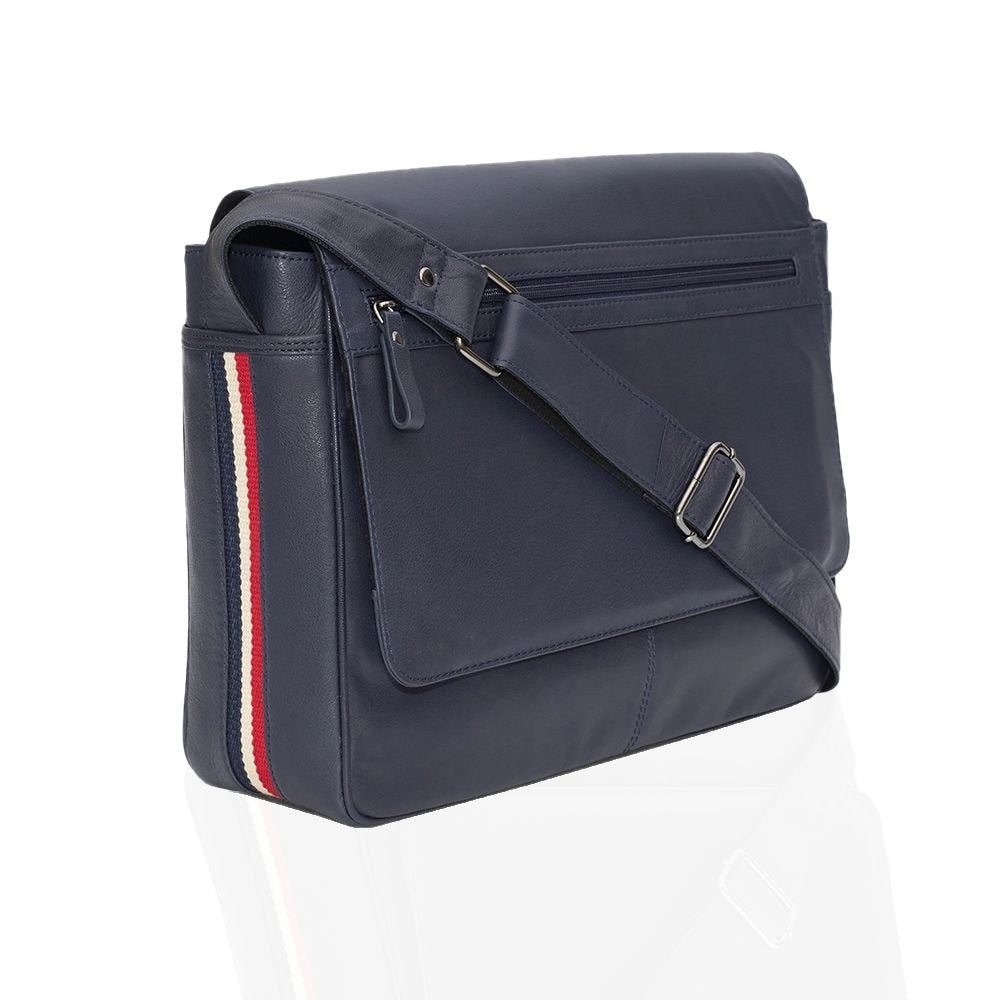 TEXAN Messenger Bag with Stripe - Navy