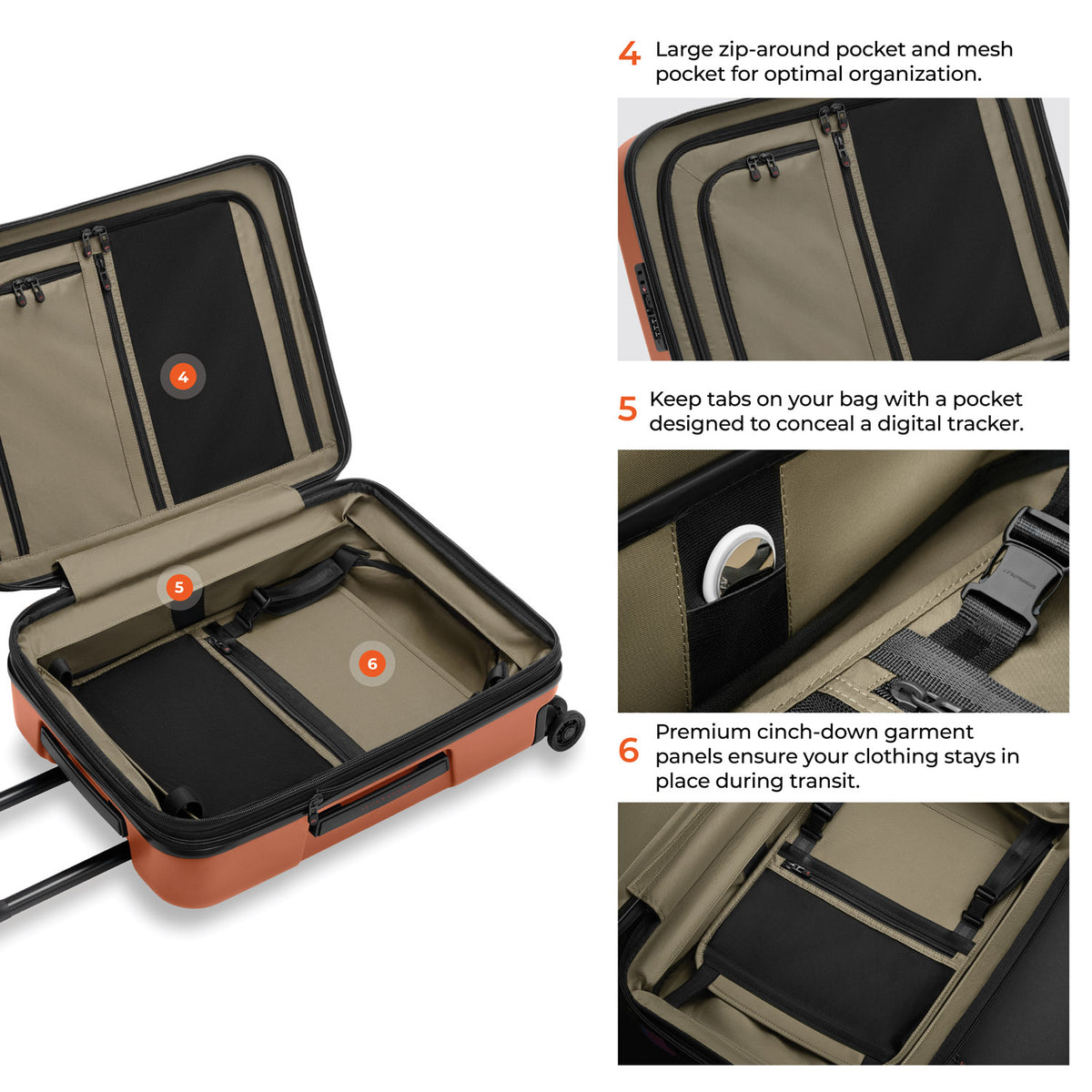 ZDX Global 53cm Hardside Carry-On Expandable Spinner - Canyon