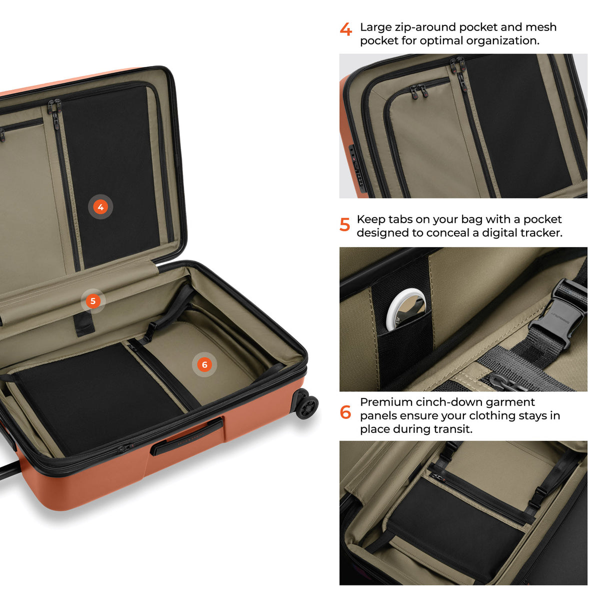 ZDX Medium 68cm Hardside Expandable Spinner - Canyon
