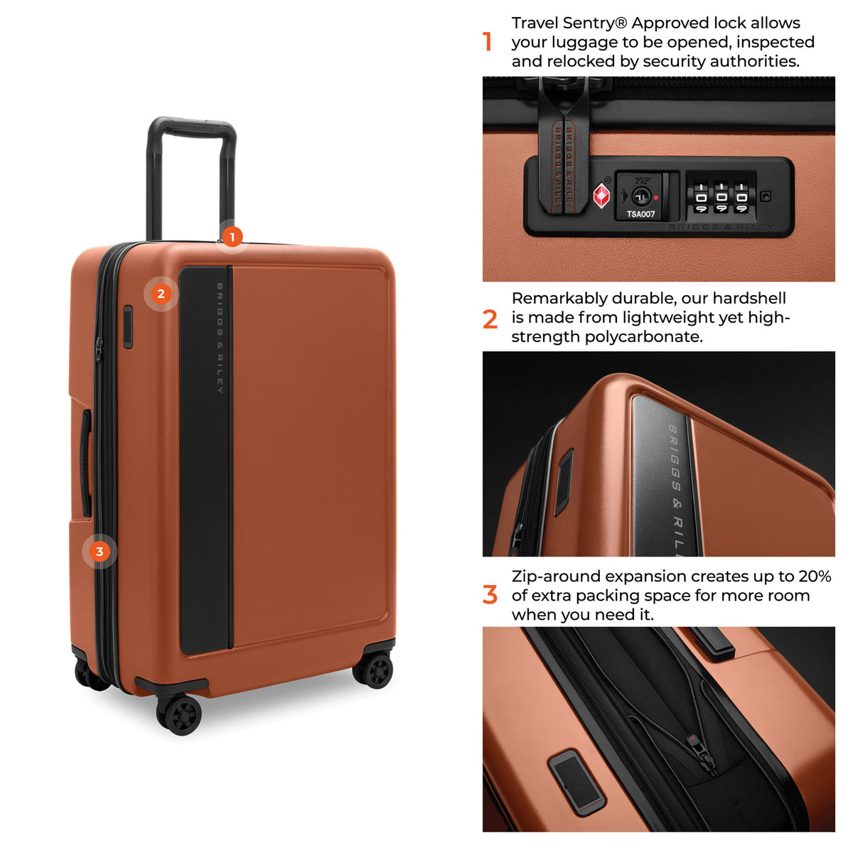 ZDX Large 75cm Hardside Expandable Spinner - Canyon