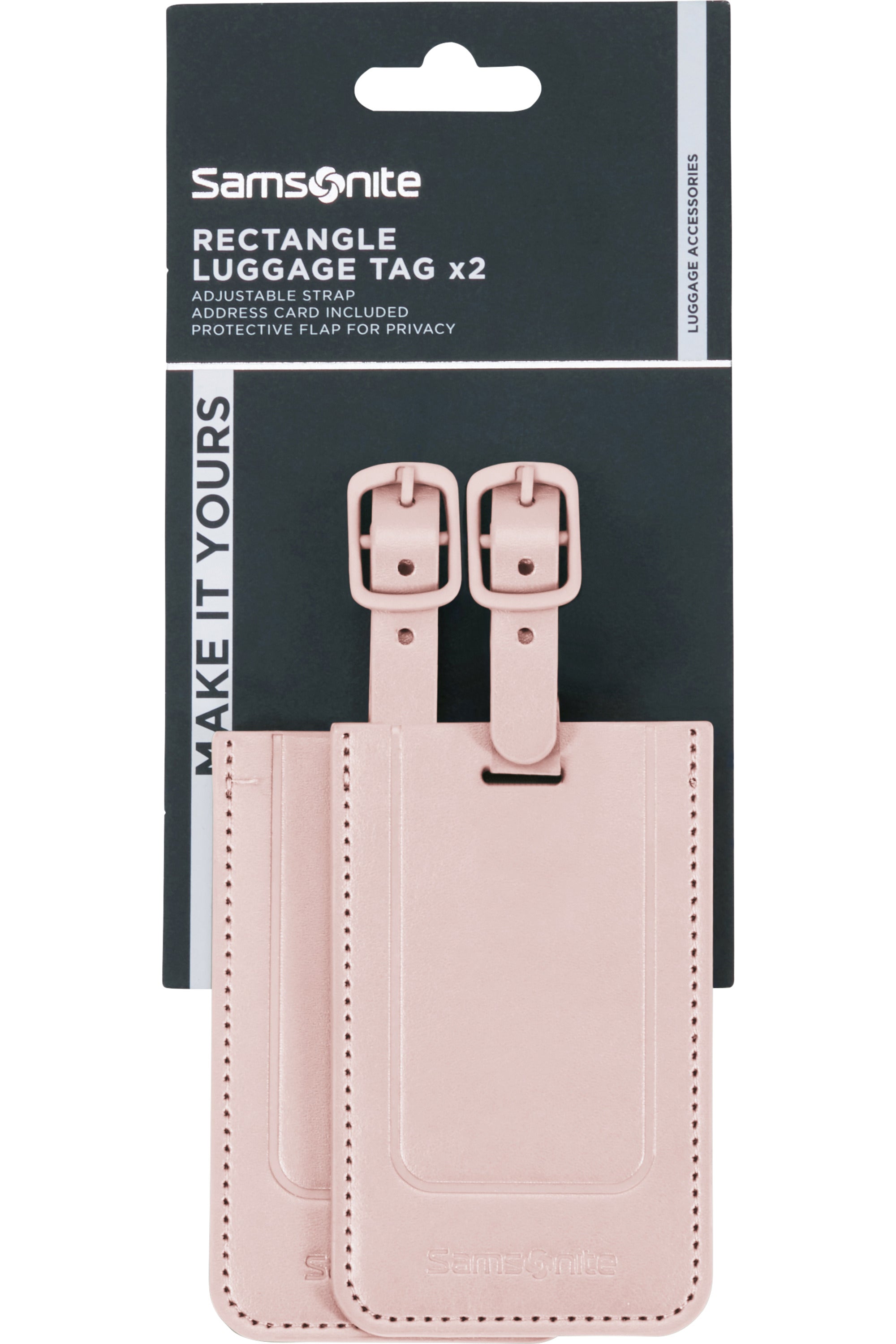 TA Revolution Rectangle Luggage Tag x2 - Rose