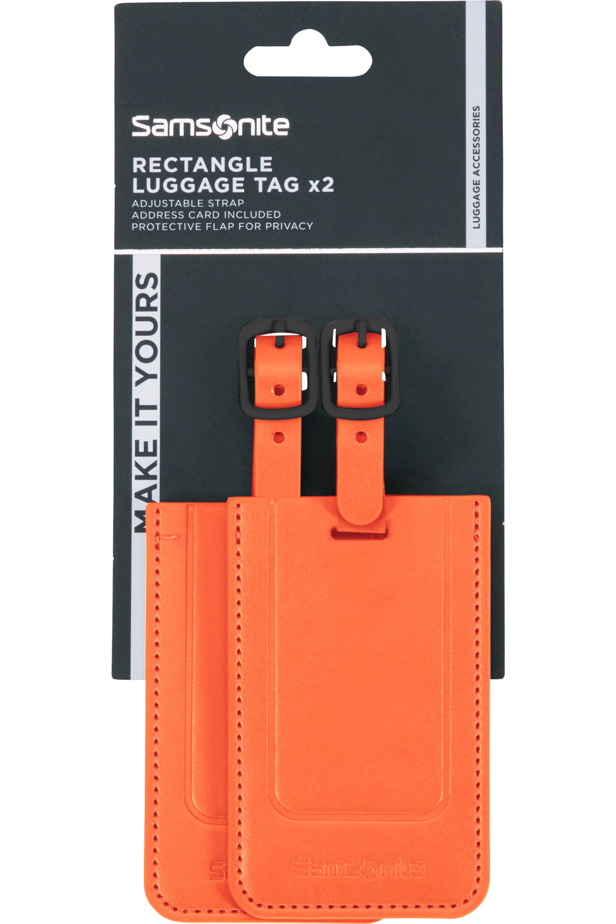 TA Revolution Rectangle Luggage Tag x2 - Orange