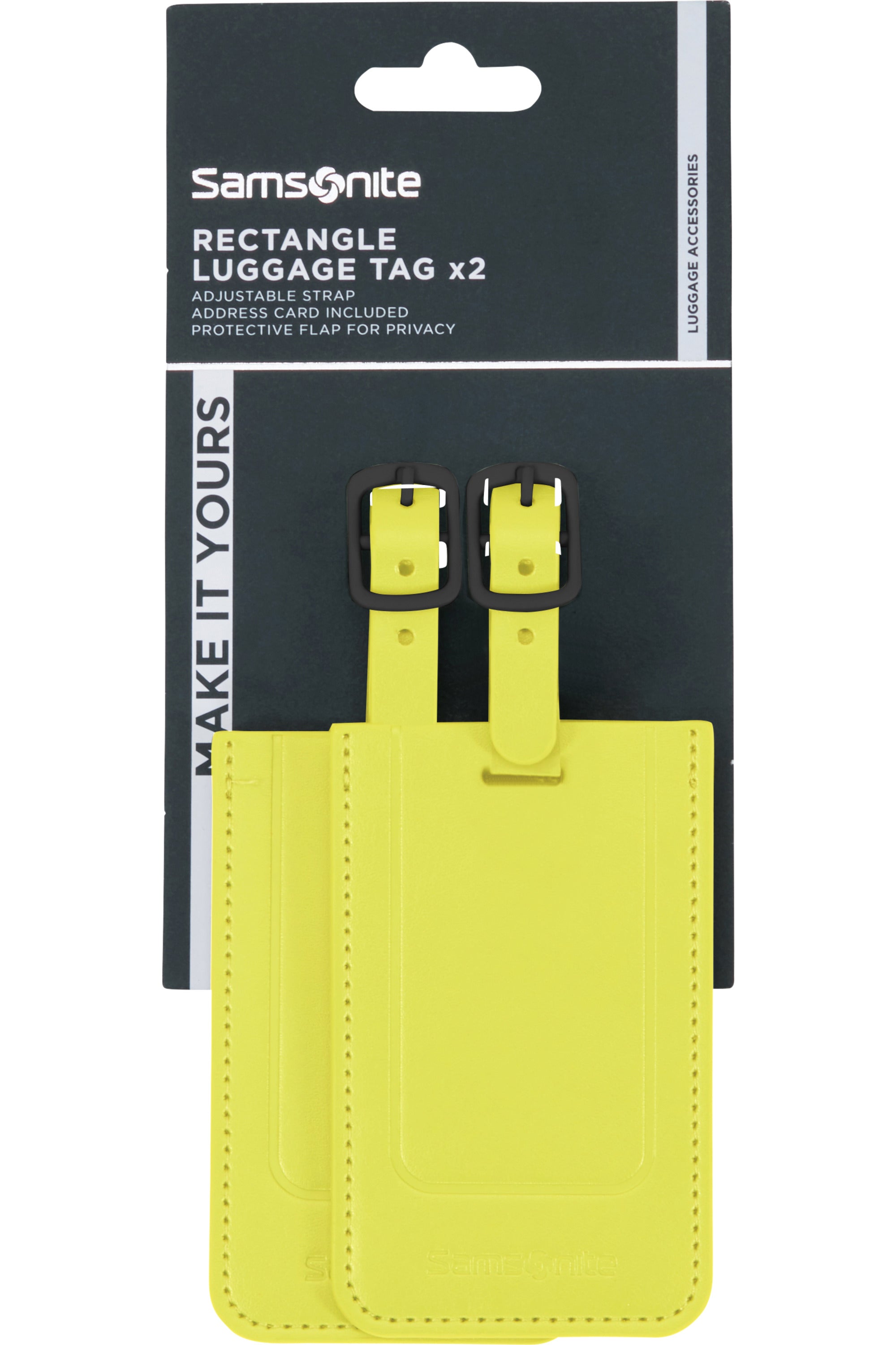 TA Revolution Rectangle Luggage Tag x2 - Lime