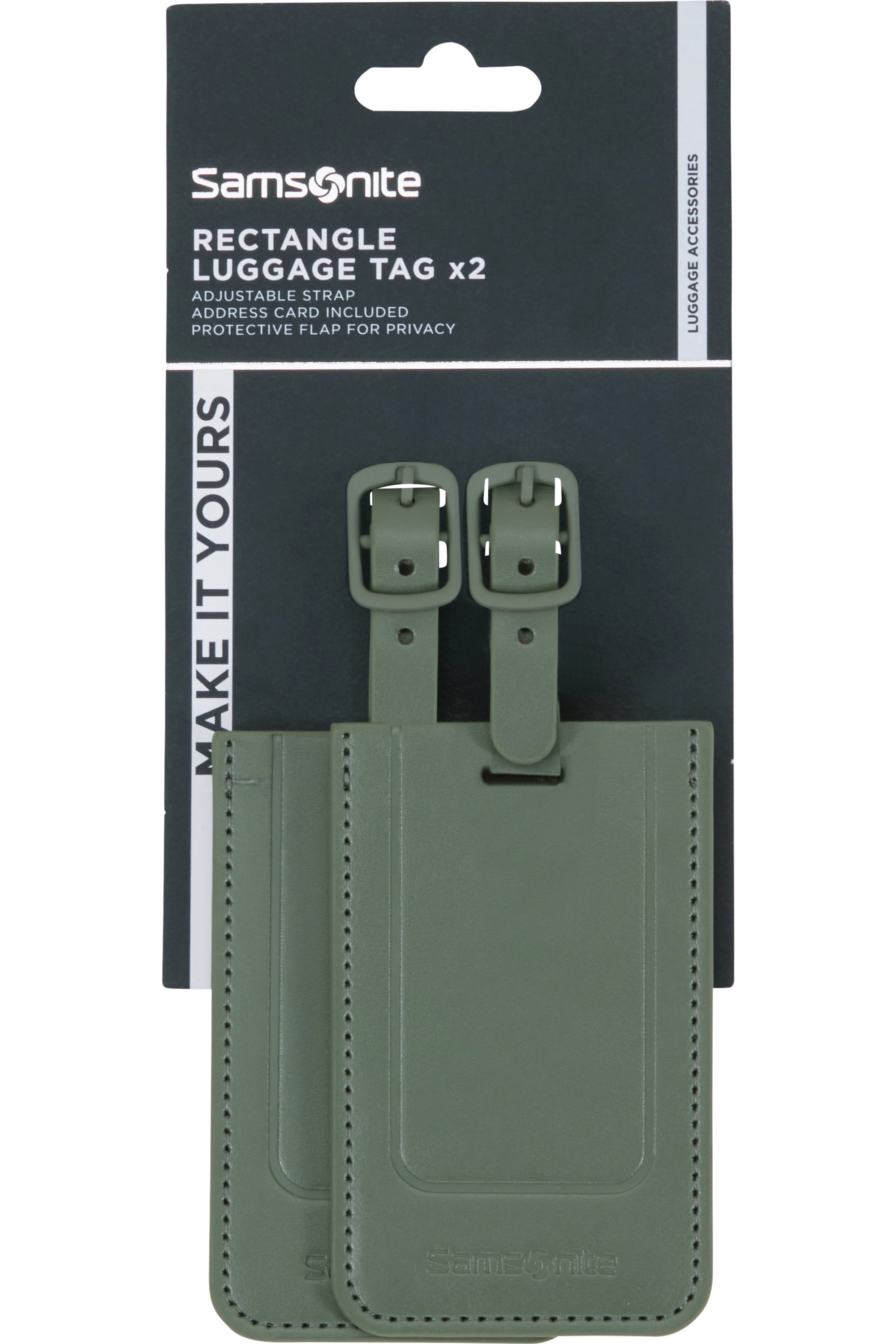TA Revolution Rectangle Luggage Tag x2 - Green