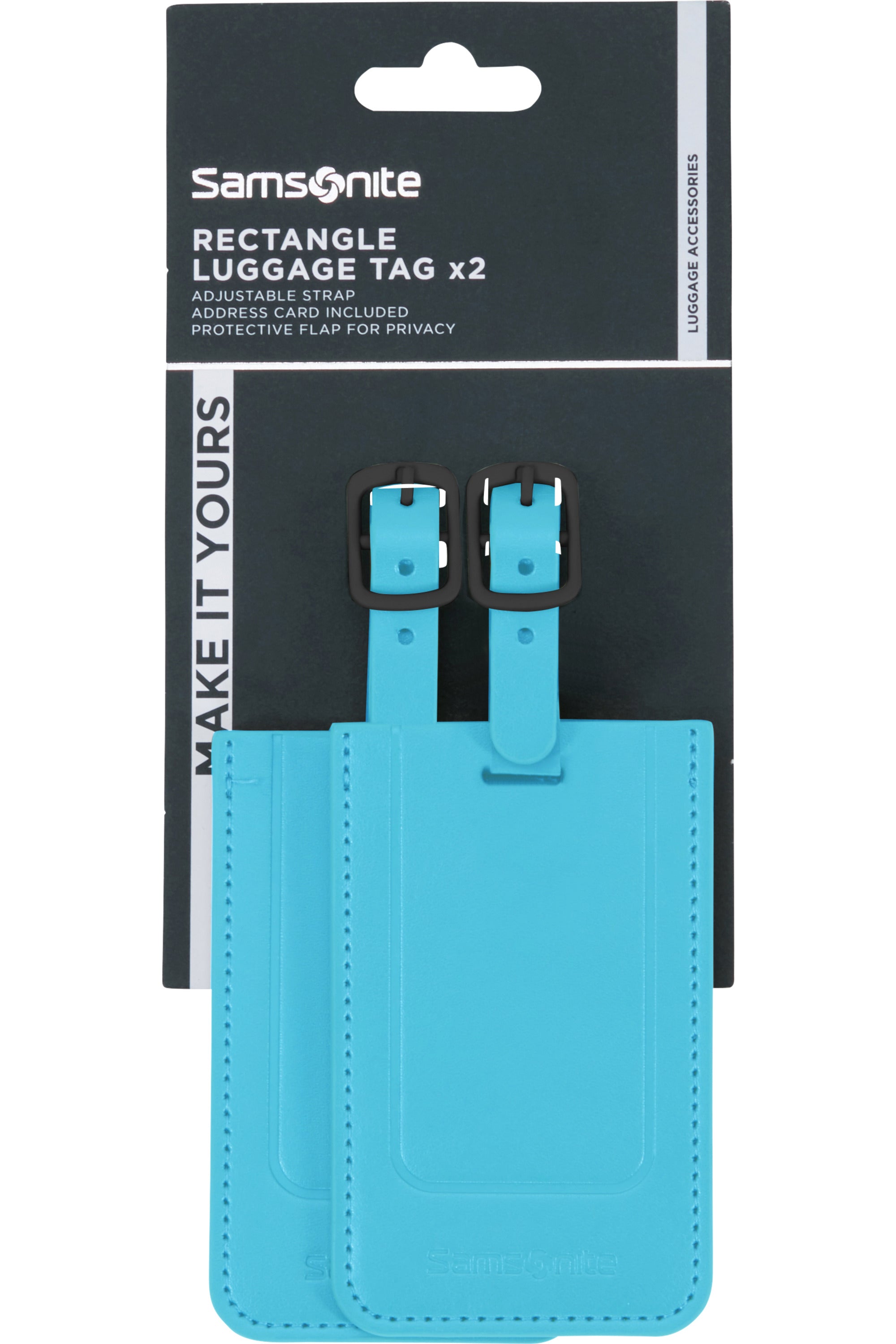 TA Revolution Rectangle Luggage Tag x2 - Vivid Blue