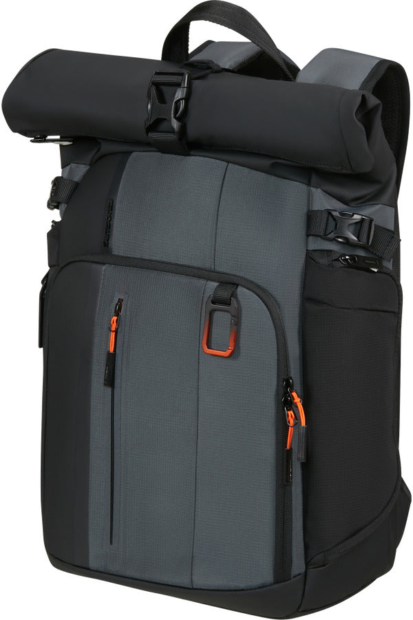 BIZ2GO 2 Rolltop Backpack 15.6" - Graphite/Apricot