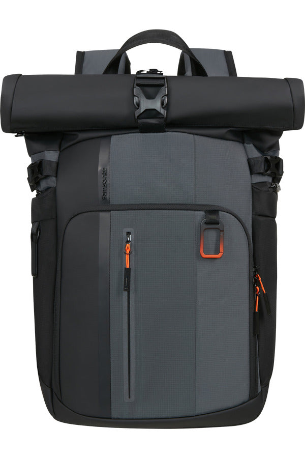 BIZ2GO 2 Rolltop Backpack 15.6" - Graphite/Apricot