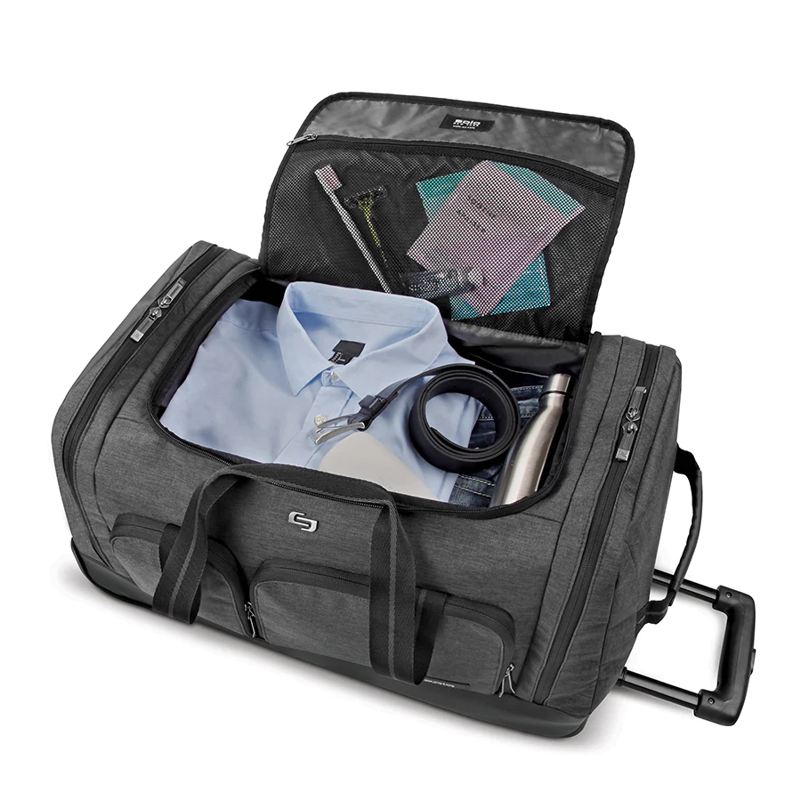 LEROY Rolling Duffel Black London Luggage