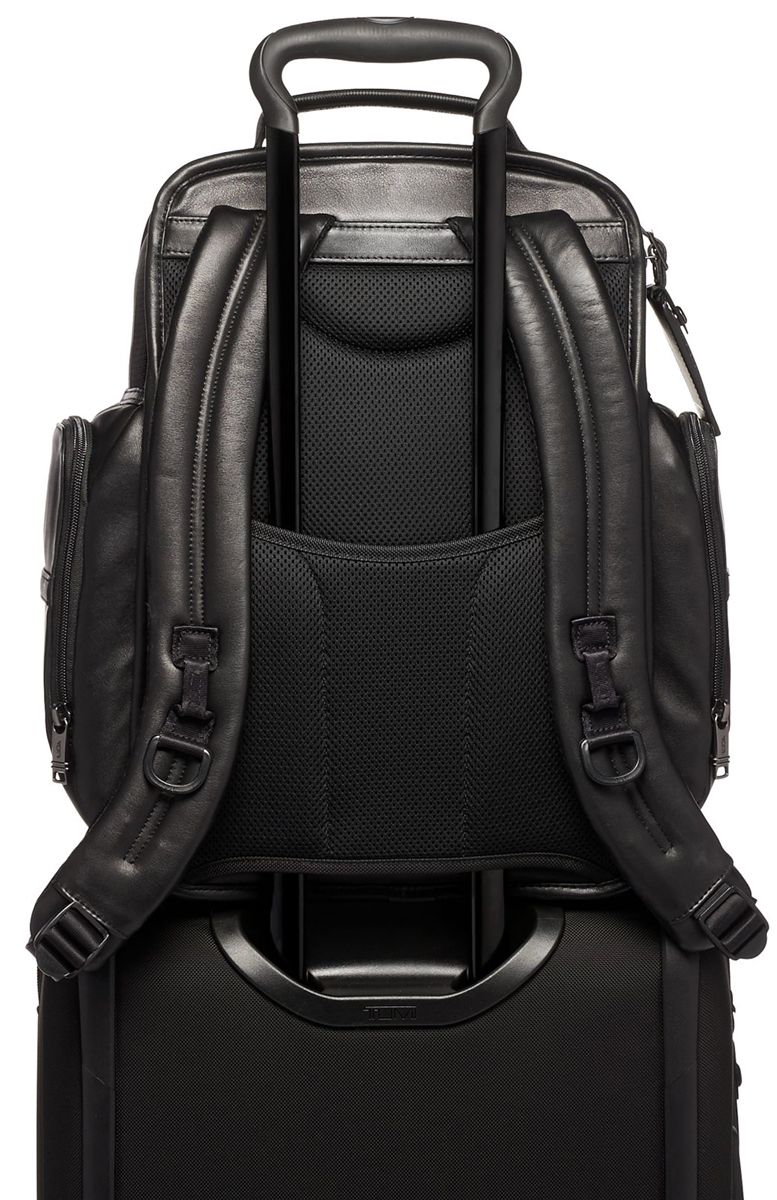 TUMI Alpha 3 Leather Brief Pack Black - London Luggage